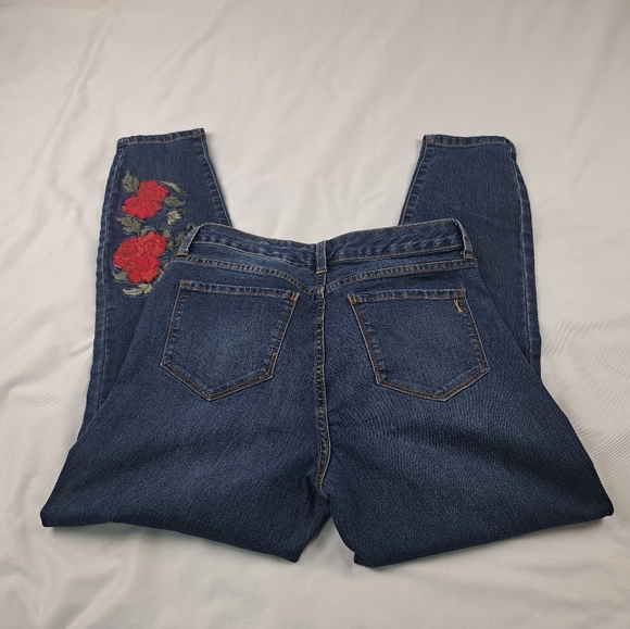 Vintage America Boho Skinny Ankle Denim Jeans Embroidered Flower Size 8/29 - Picture 10 of 13